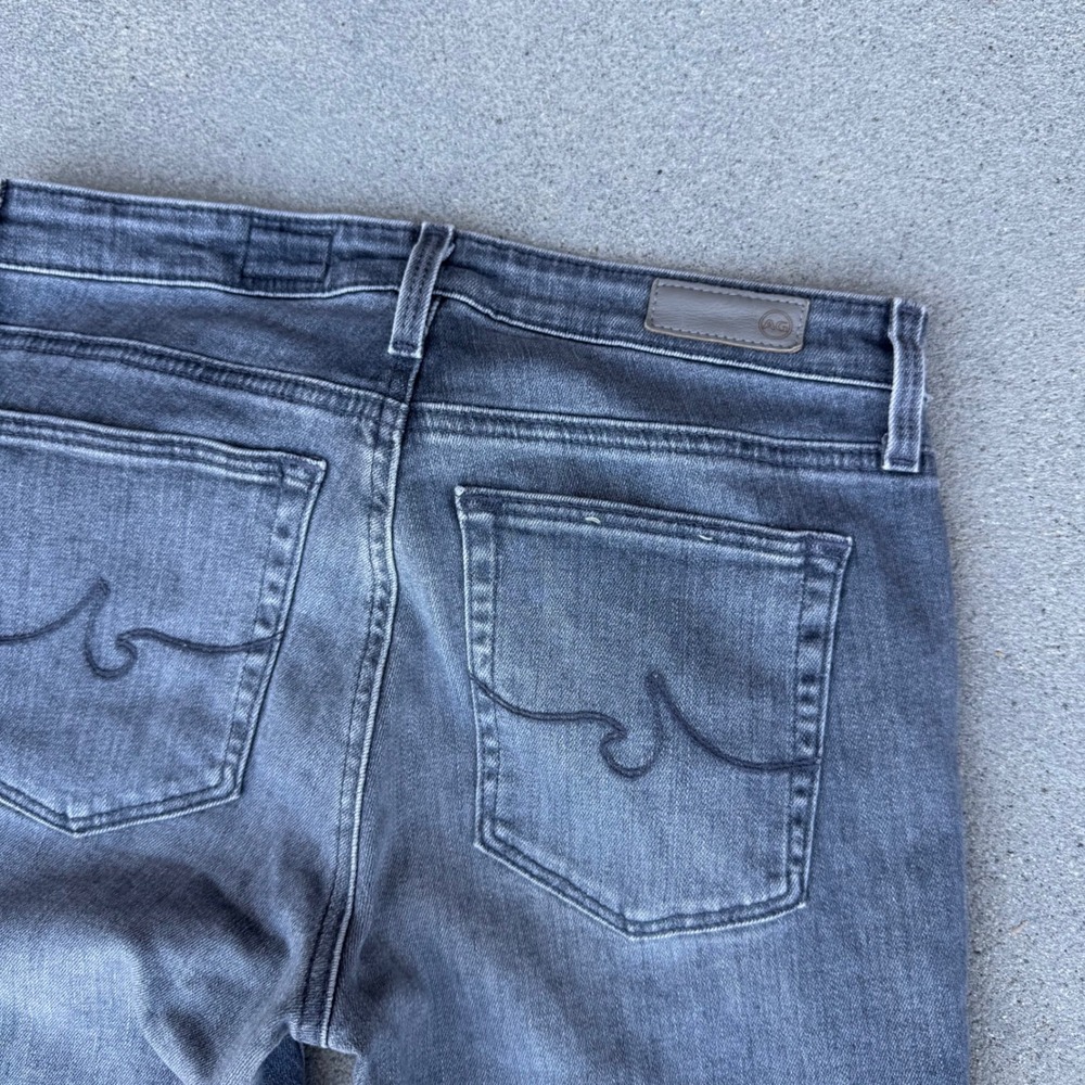 AG Adriano Goldschmied The Prima Ankle Grey Raw Hem Cigarette Jeans 27R